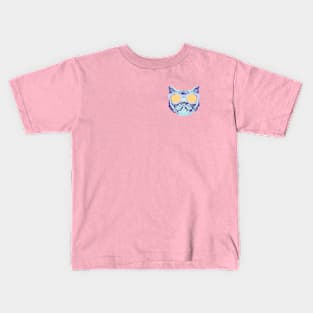 Tabby Cat with Holographic Sunglasses - Lilac Yellow Mint Kids T-Shirt